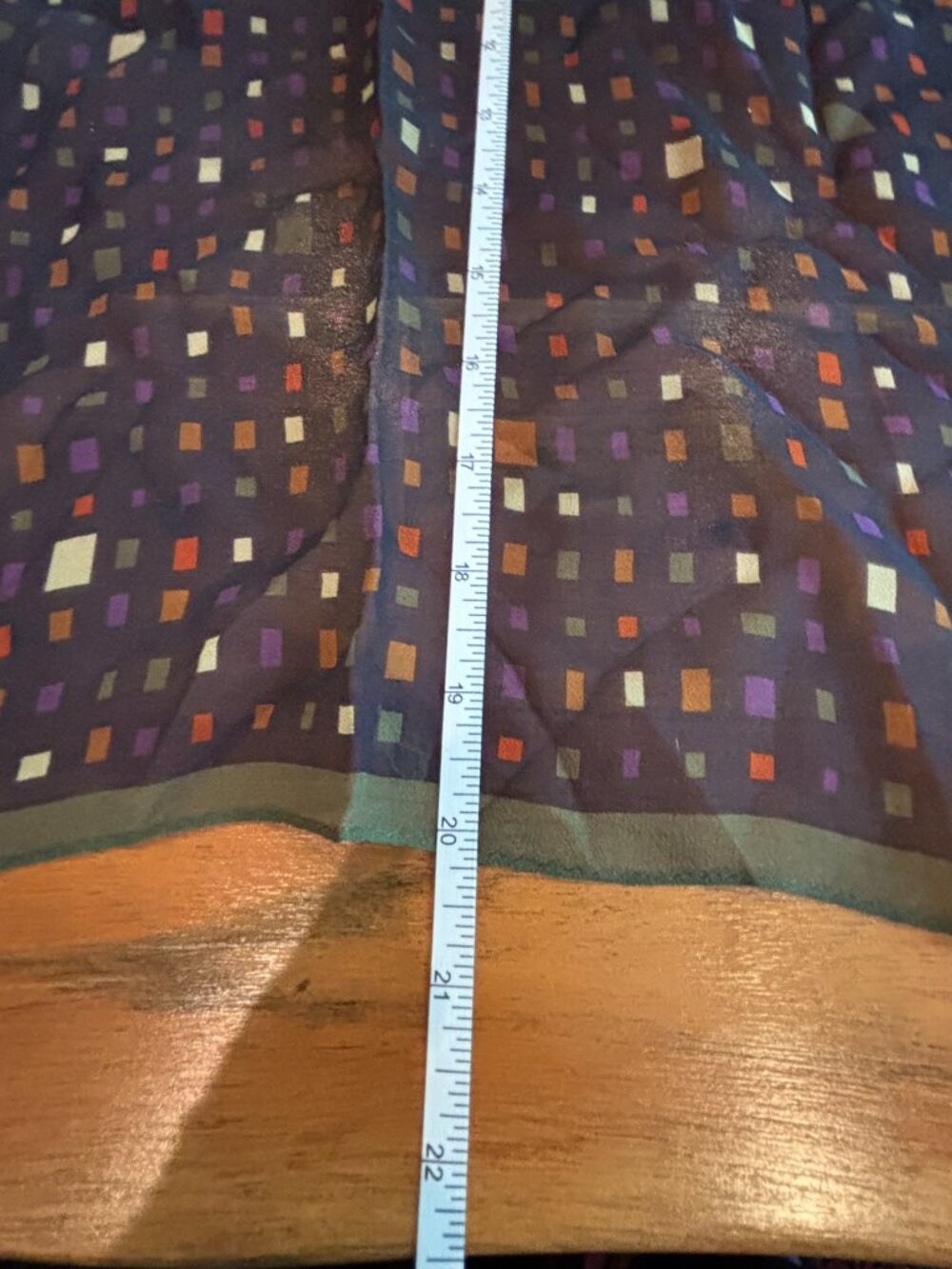 Talbots 100% Silk Square Scarf Geometric Blue/Multi 20" - Picture 8 of 8